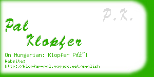 pal klopfer business card